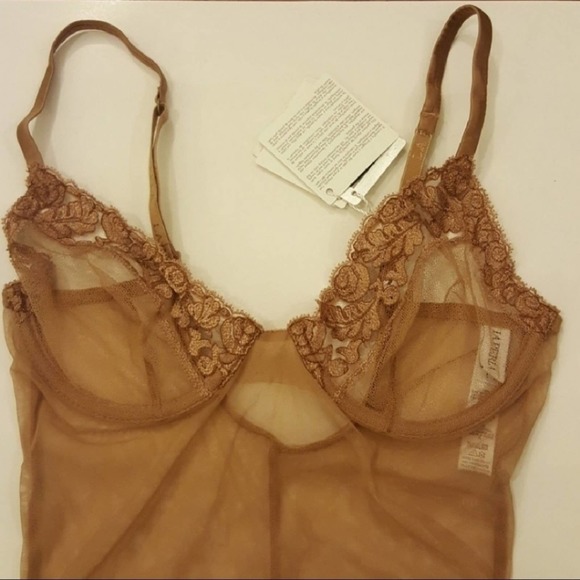 La Perla nude Idylle Silk Trim Bodysuit size 34C - Picture 5 of 8